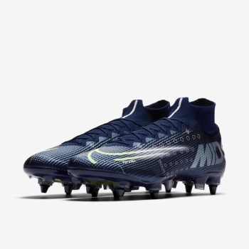 Nike Mercurial Superfly 7 Elite MDS SG-PRO Anti-Clog Traction - Női Focicipő - Kék/Fehér/Fekete